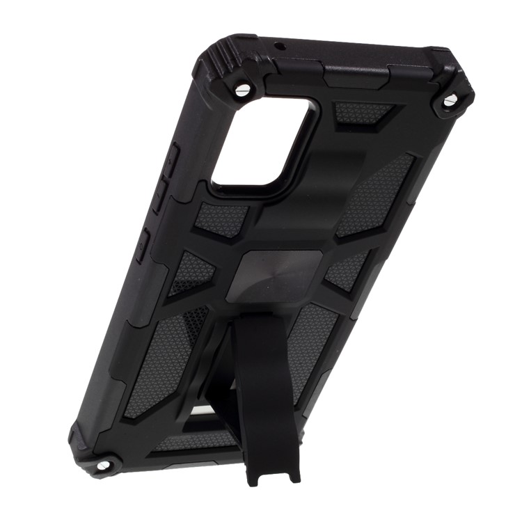 Kickstand Armor Dropproof Shell PC TPU Shell with Magnetic Metal Sheet for Samsung Galaxy A51 5G SM-A516 - Black-8