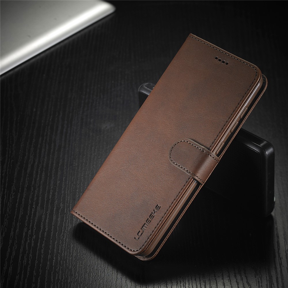 Lc. Imeeke Wallet Stand Leder Shell Mobiltelefone Für Samsung Galaxy A21s - Kaffee