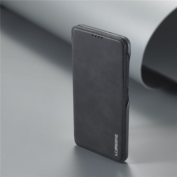 LC.IMEEKE Retro Style Leather Cover for Samsung Galaxy A21s - Black-13