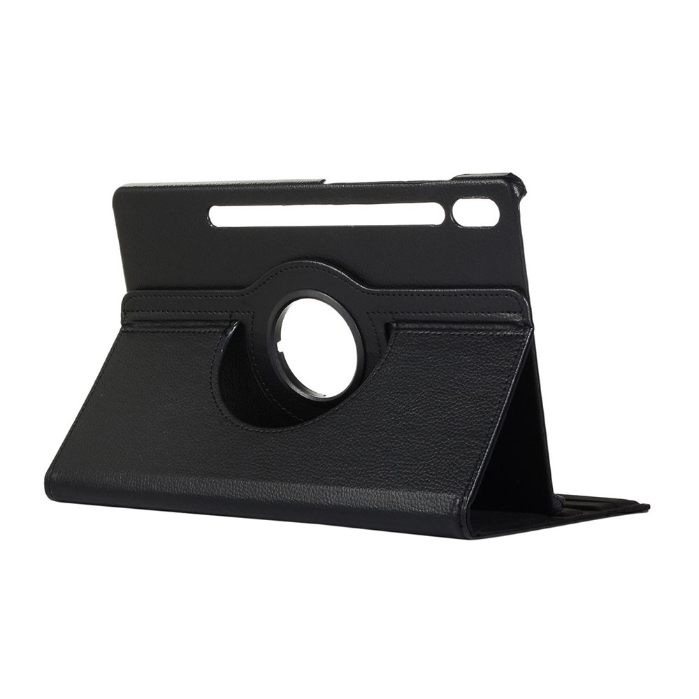 Litchi Texture Leather Case with Rotating Stand Cover for Samsung Galaxy Tab S7 SM-T870,T875 - Black-4