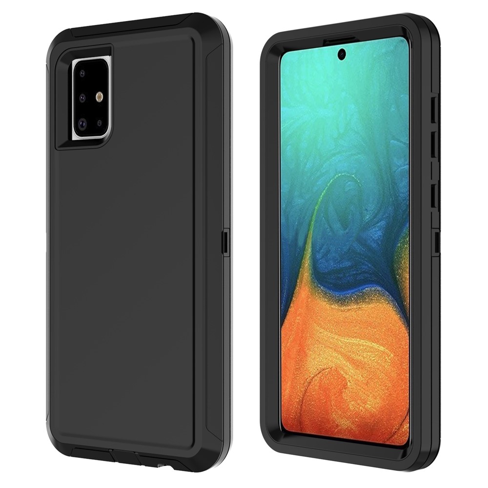 Heavy Duty PC + TPU Hybrid Shockproof Phone Cover for Samsung Galaxy A51 SM-A515 - Black-1