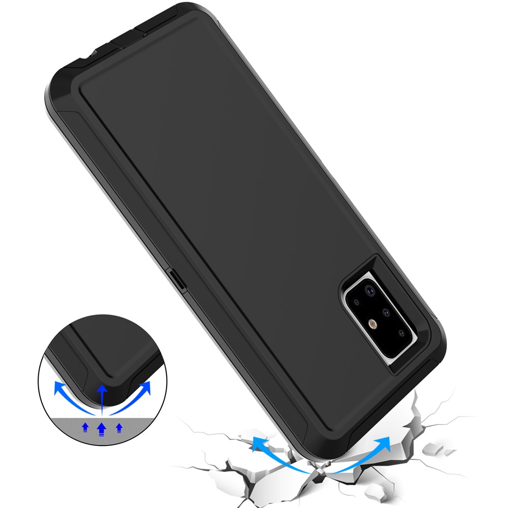 Heavy Duty PC + TPU Hybrid Shockproof Phone Cover for Samsung Galaxy A51 SM-A515 - Black-2