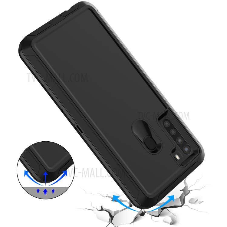 Heavy Duty PC + TPU Hybrid Shockproof Phone Cover for Samsung Galaxy A21 - Black-5