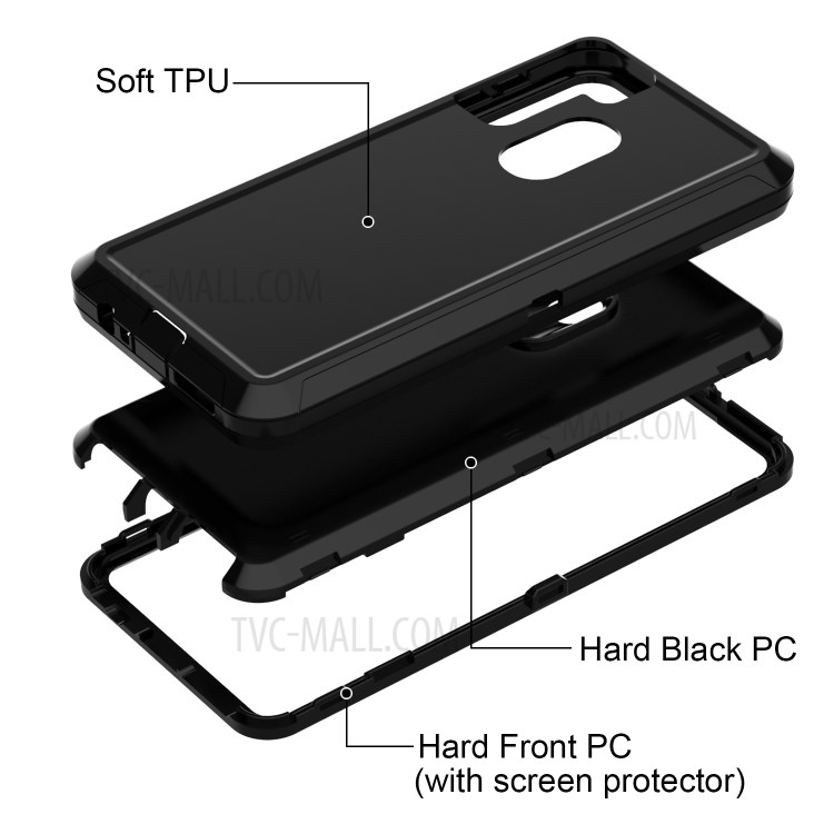 Detachable Shockproof Anti-fall Dust-proof PC + TPU Protective Case with Belt Clip for Samsung Galaxy A21 - All Black-6