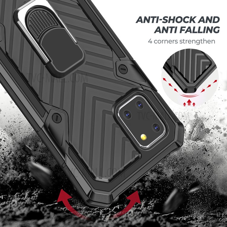 PC + TPU Detachable 2-in-1 Protective Shell with Kickstand for Samsung Galaxy A81/Note 10 Lite - Black-3