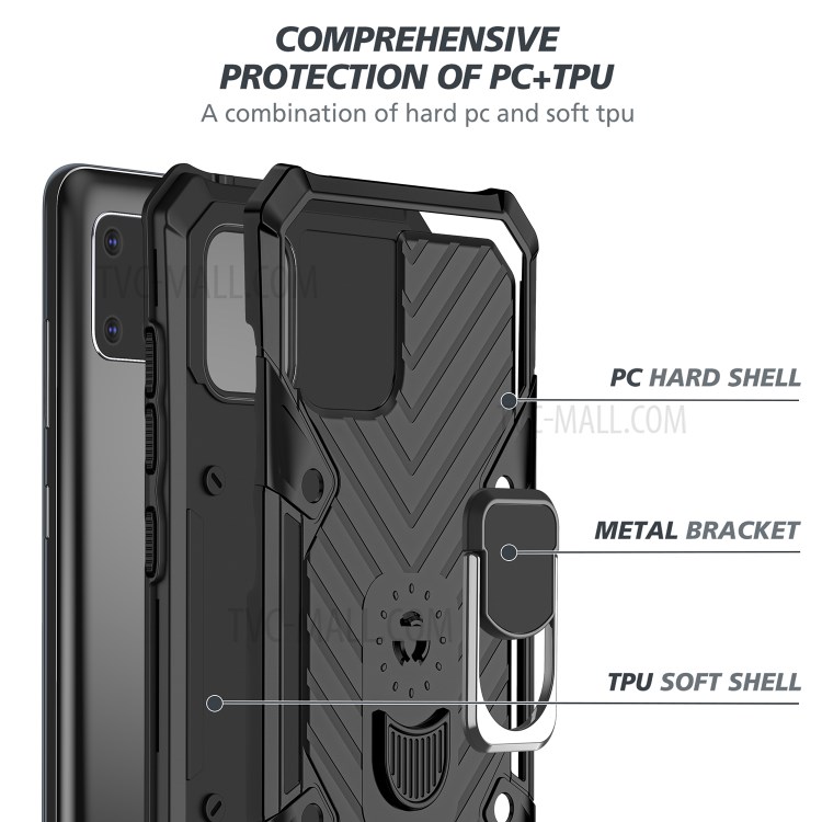 PC + TPU Detachable 2-in-1 Protective Shell with Kickstand for Samsung Galaxy A81/Note 10 Lite - Black-4