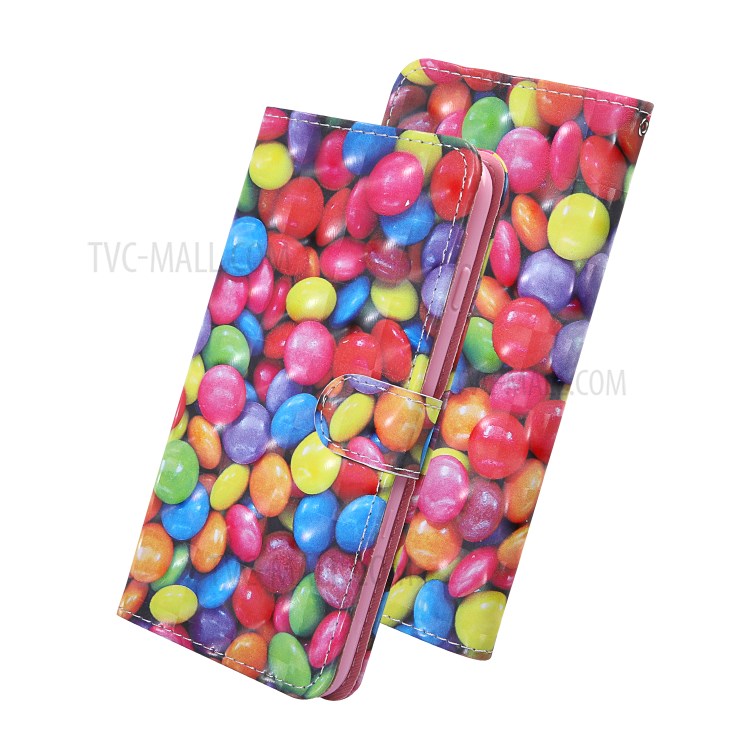 Light Spot Decor Patterned Magnetic Leather Stand Case for Samsung Galaxy A31 - Colorful Beans-1