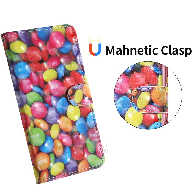 Light Spot Decor Patterned Magnetic Leather Stand Case for Samsung Galaxy A31 - Colorful Beans-9