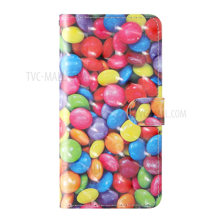 Light Spot Decor Patterned Magnetic Leather Stand Case for Samsung Galaxy A21s - Colorful Beans-4