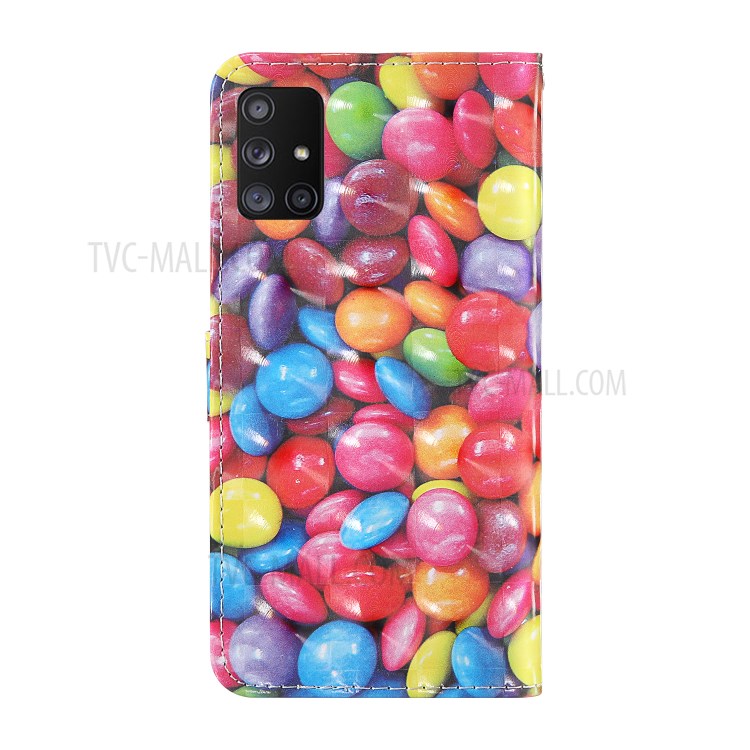 Light Spot Decor Patterned Magnetic Leather Stand Case for Samsung Galaxy A71 5G SM-A716 - Colorful Beans-2