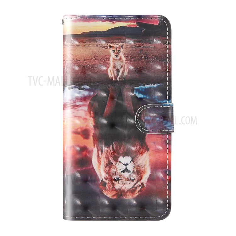 Light Spot Decor Patterned Cover Stand Leather Case for Samsung Galaxy A21 (European Version) - Lion-4