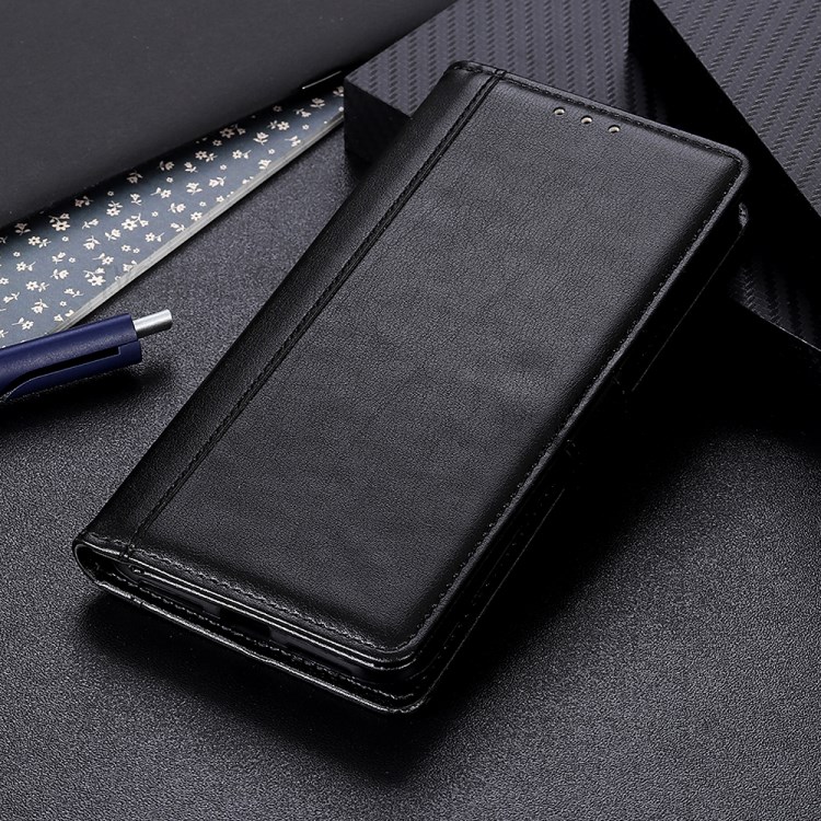 Leather Stand Cell Phone Case with Card Slots for Samsung Galaxy A21s - Black-12