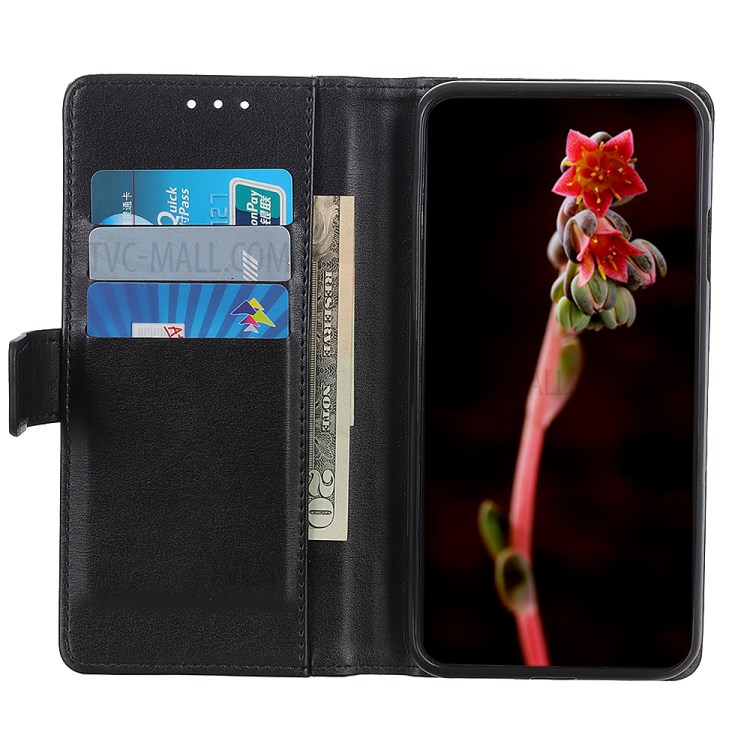 Leather Stand Cell Phone Case with Card Slots for Samsung Galaxy A21s - Black-6