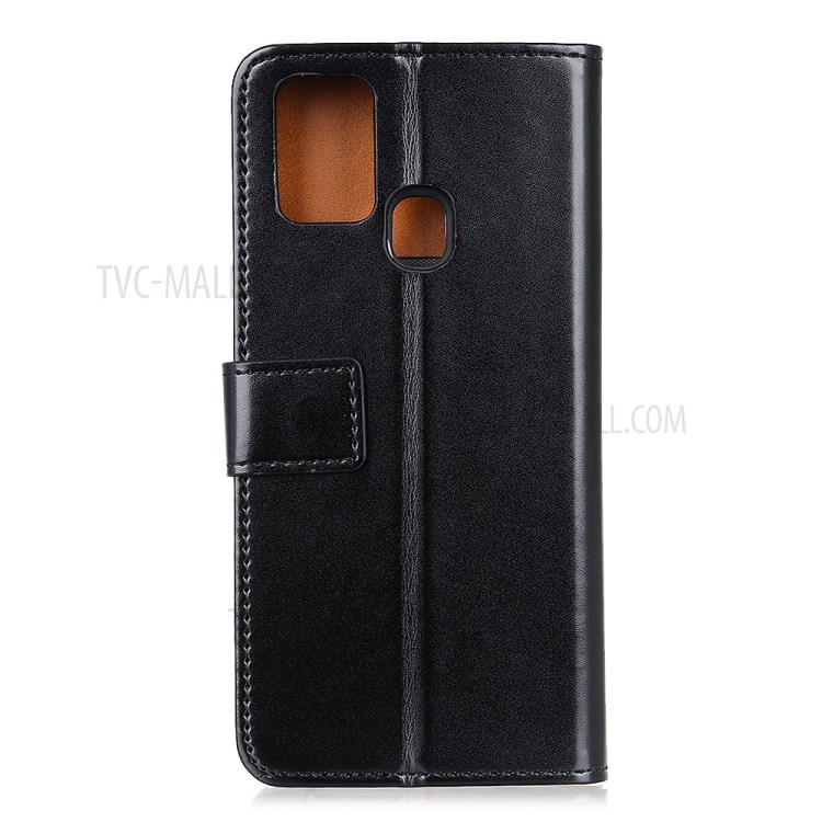 PU Leather Wallet Stand Cell Phone Shell for Samsung Galaxy A21s - Black-3