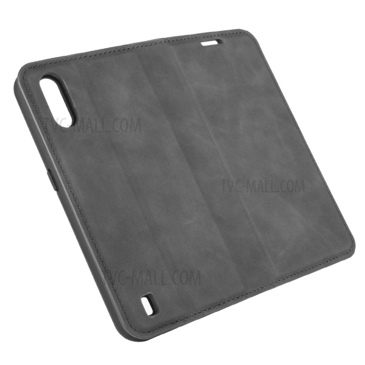 Silky Touch Leather Wallet Stand Case for Samsung Galaxy M01 - Black-6