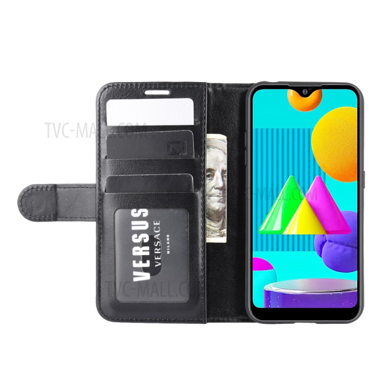 Crazy Horse Wallet Stand Leather Protective Case for Samsung Galaxy M01 - Black-6