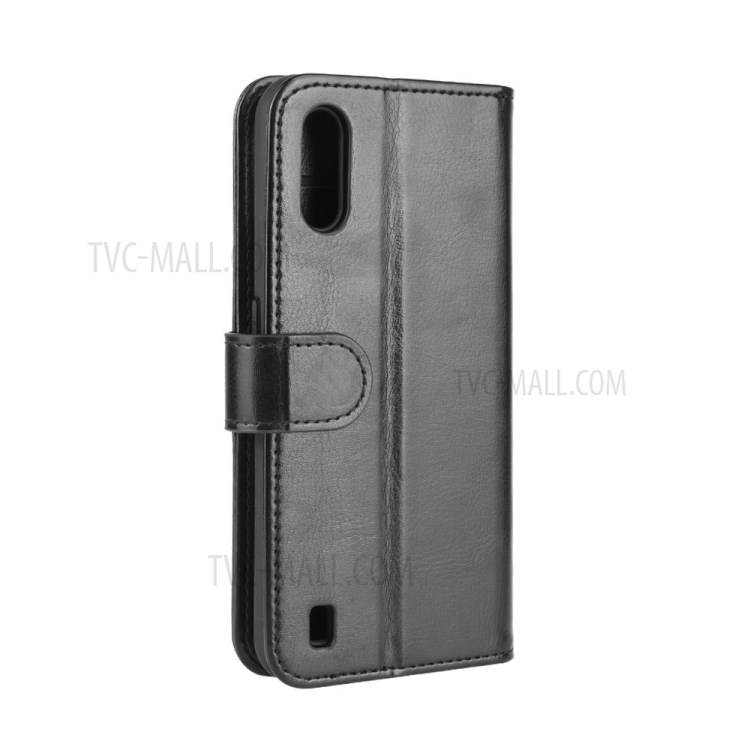 Crazy Horse Wallet Stand Leather Protective Case for Samsung Galaxy M01 - Black-8