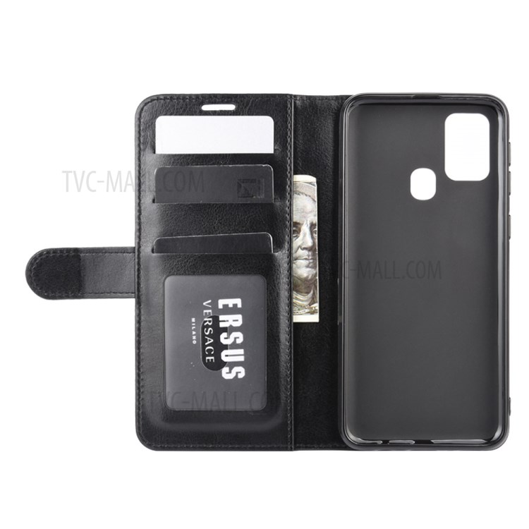 Crazy Horse Surface Leather Cell Phone Cover for Samsung Galaxy M31 - Black-5
