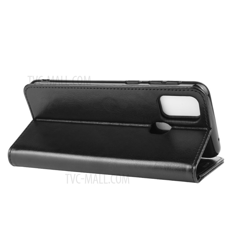 Crazy Horse Surface Leather Cell Phone Cover for Samsung Galaxy M31 - Black-7