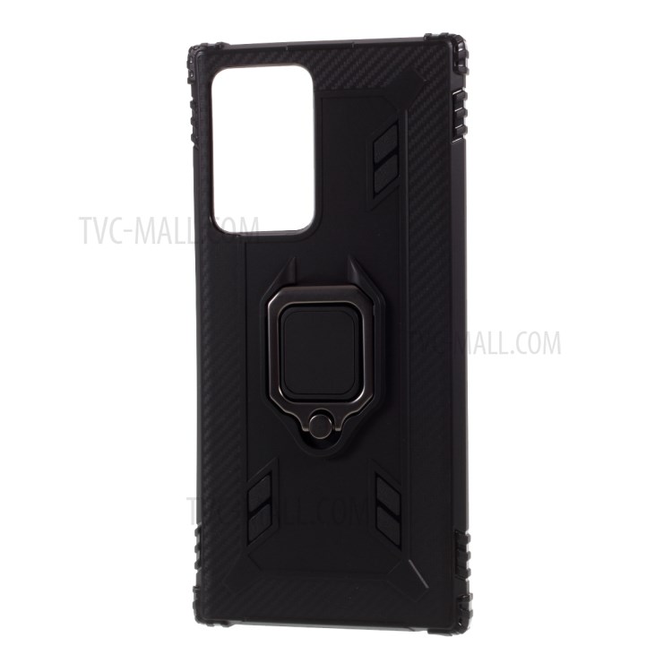 Finger Ring Kickstand TPU Protective Shell for Samsung Galaxy Note20/Note20 5G - Black-2