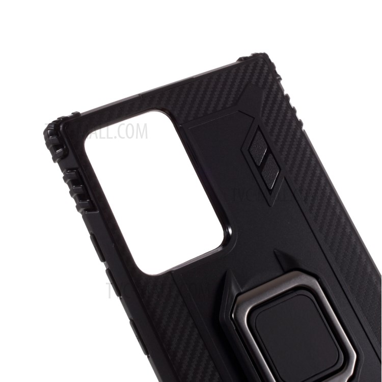 Finger Ring Kickstand TPU Protective Shell for Samsung Galaxy Note20/Note20 5G - Black-4