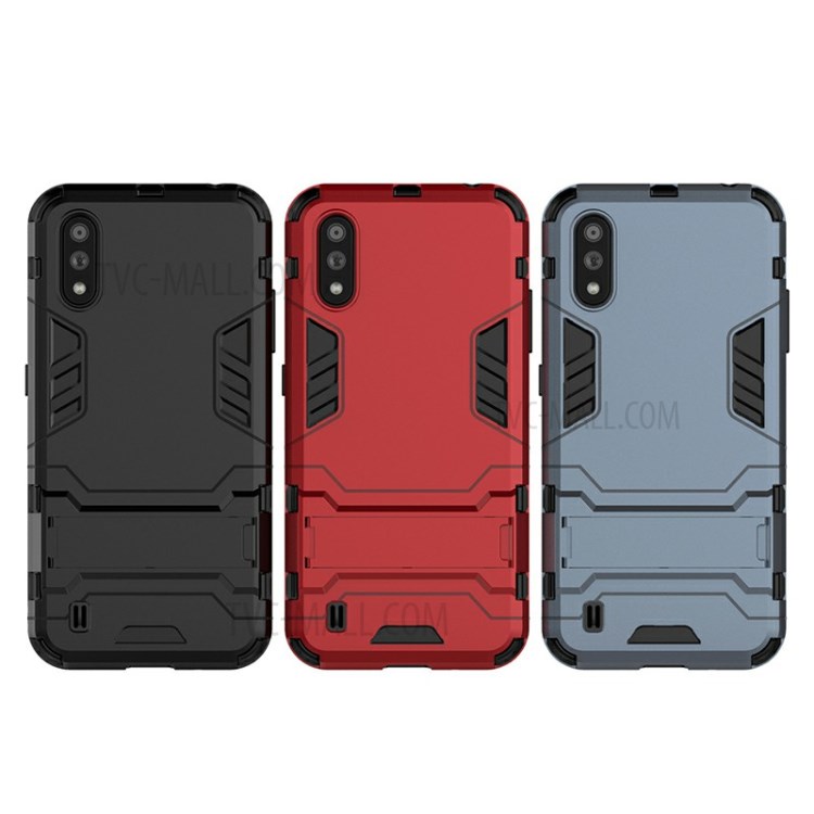 2-in-1 PC + TPU Phone Case with Kickstand for Samsung Galaxy M01 - Black-10