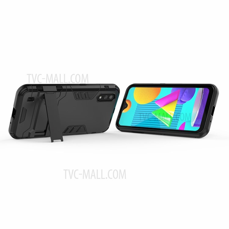 2-in-1 PC + TPU Phone Case with Kickstand for Samsung Galaxy M01 - Black-4