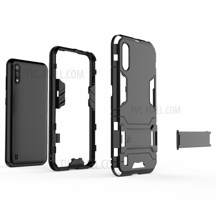 2-in-1 PC + TPU Phone Case with Kickstand for Samsung Galaxy M01 - Black-6