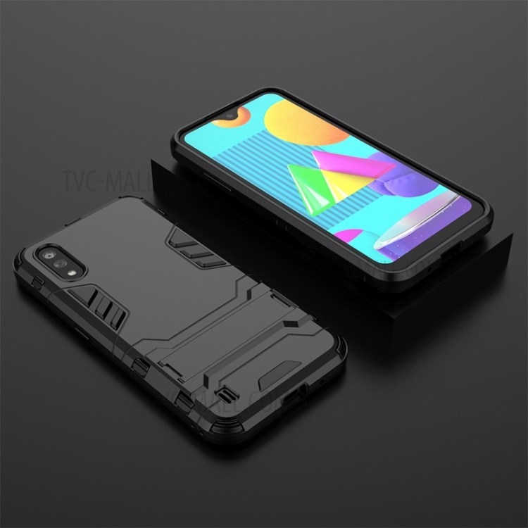 2-in-1 PC + TPU Phone Case with Kickstand for Samsung Galaxy M01 - Black-8