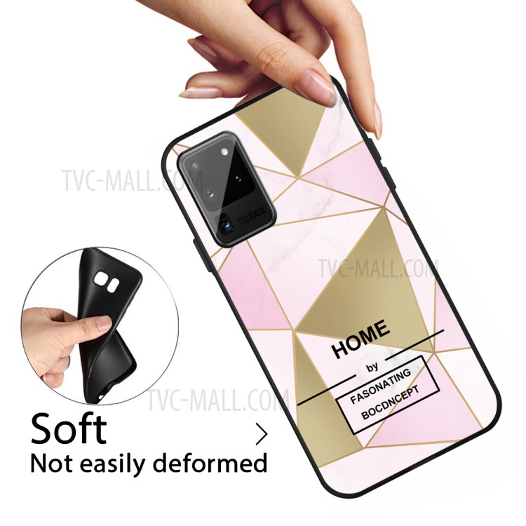 Stylish Marble Pattern Printing Matte Black TPU Shell for Samsung Galaxy Note20/Note20 5G - Style A-3