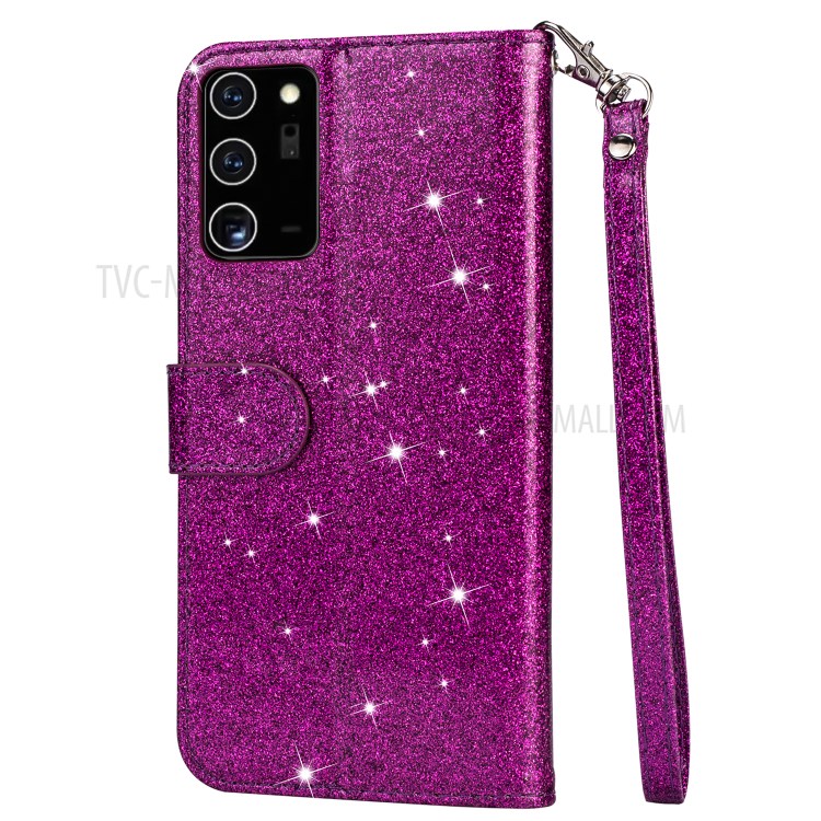 Flash Powder Style Leather Cover with Strap for Samsung Galaxy Note 20 Plus/Note 20 Pro - Purple-2
