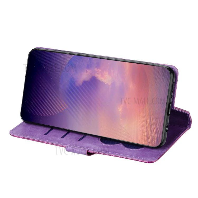 Flash Powder Style Leather Cover with Strap for Samsung Galaxy Note 20 Plus/Note 20 Pro - Purple-3