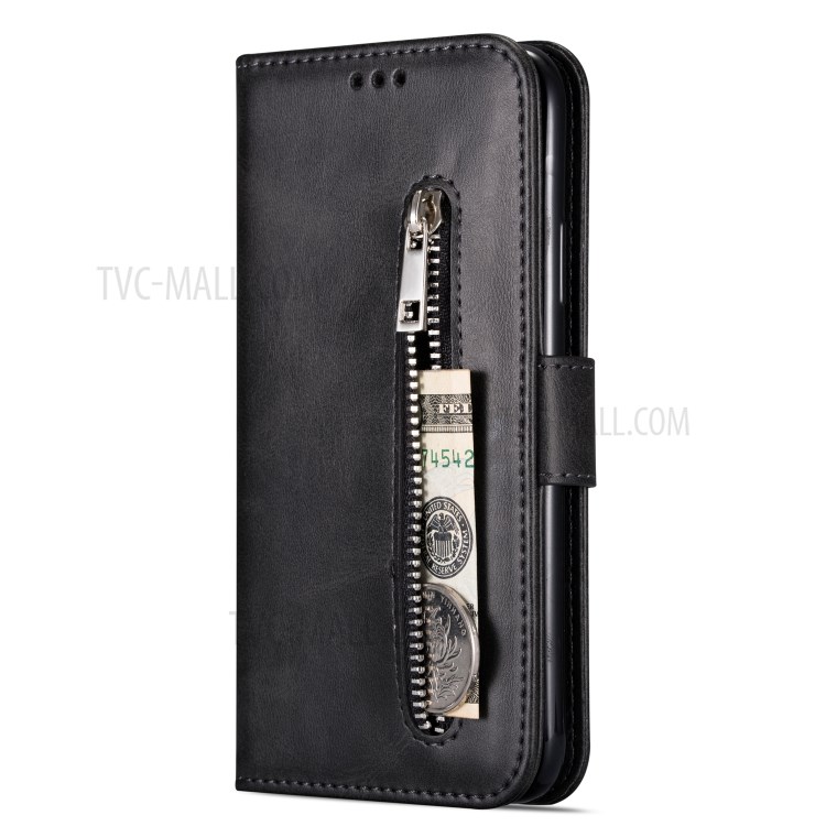 Zipper Pocket Wallet Leather Stand Case for Samsung Galaxy A71 5G SM-A716 - Black-3