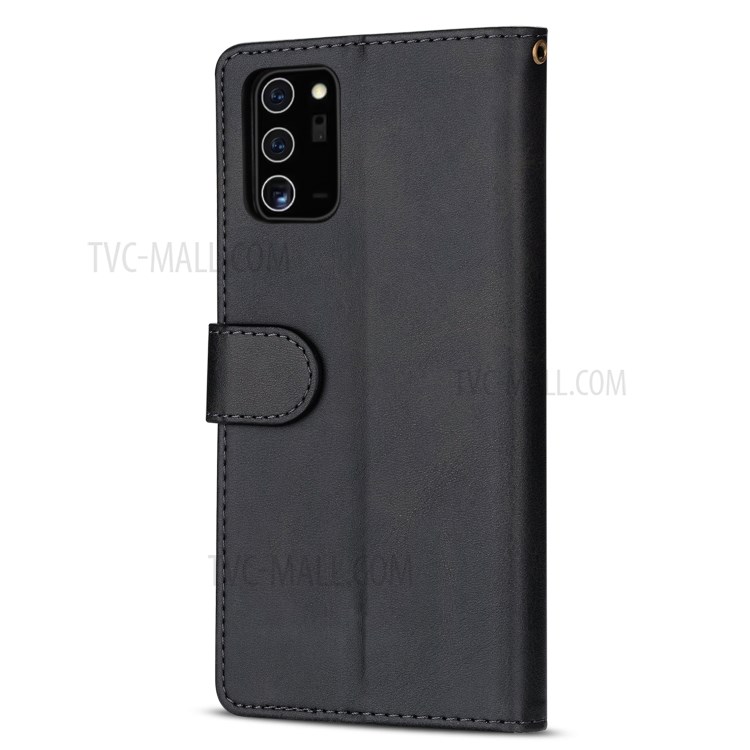 Zipper Pocket Leather Stand Case with Card Slots for Samsung Galaxy Note20 Ultra/Note20 Ultra 5G - Black-2