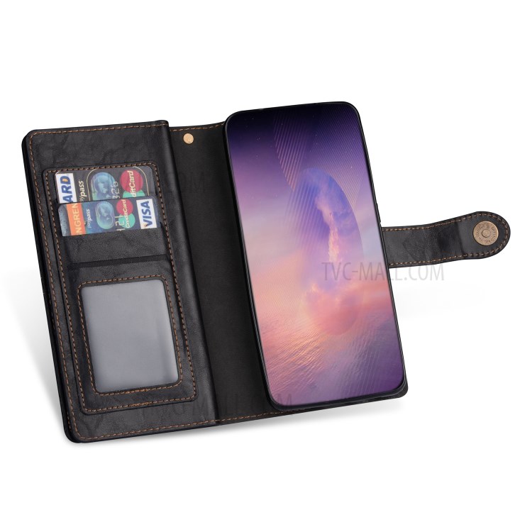 Retro Leather Wallet Cover with Strap for Samsung Galaxy Note20 Ultra/Note20 Ultra 5G - Black-8