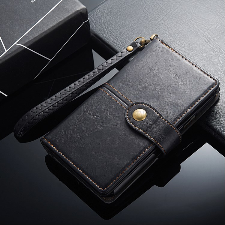 Retro Leather Wallet Cover with Strap for Samsung Galaxy Note20 Ultra/Note20 Ultra 5G - Black-9