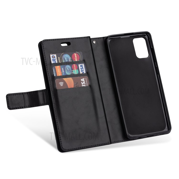 Multi-function Leather Wallet Stand Cover Case for Samsung Galaxy A31 - Black-5