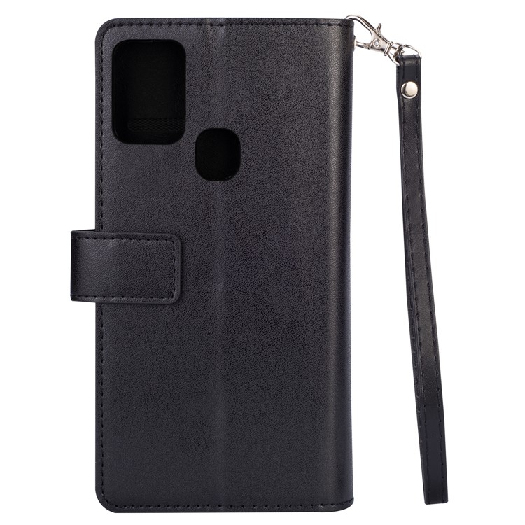 Multi-function Leather Wallet Stand Cover Case for Samsung Galaxy A21s - Black-2