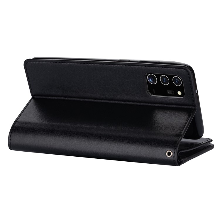 Multi-slot Com Cobertura de Couro Com Zíper Para o Samsung Galaxy Note20/Note20 5G - Preto