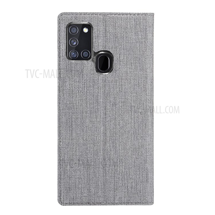 VILI DMX Style Auto-absorbed Leather Shell for Samsung Galaxy A21s - Grey-7