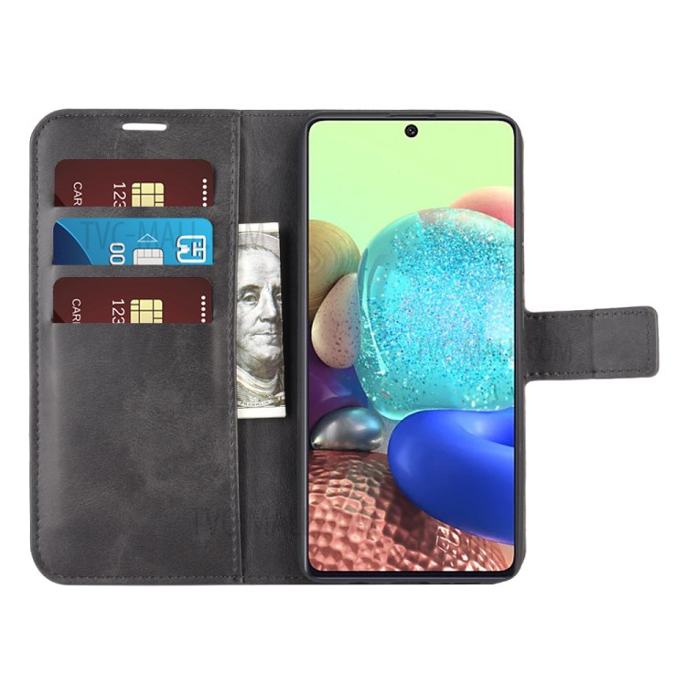 PU Leather Magnetic Wallet Mobile Phone Cover for Samsung Galaxy A51 5G SM-A516 - Black-6