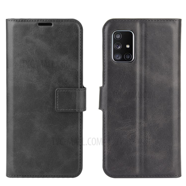 PU Leather Magnetic Wallet Mobile Phone Cover for Samsung Galaxy A51 5G SM-A516 - Black-8