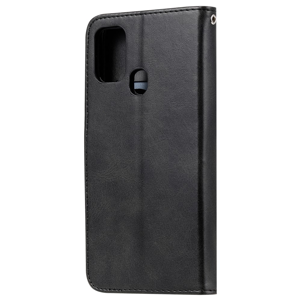 Zipper Pocket Leather Wallet Stand Case for Samsung Galaxy M31 - Black-4