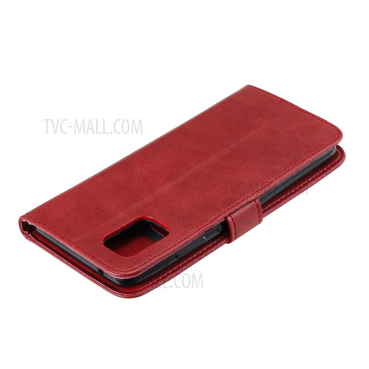 Zipper Pocket PU Leather Wallet Case Stand Phone Cover for Samsung Galaxy A71 5G SM-A716 - Red-10