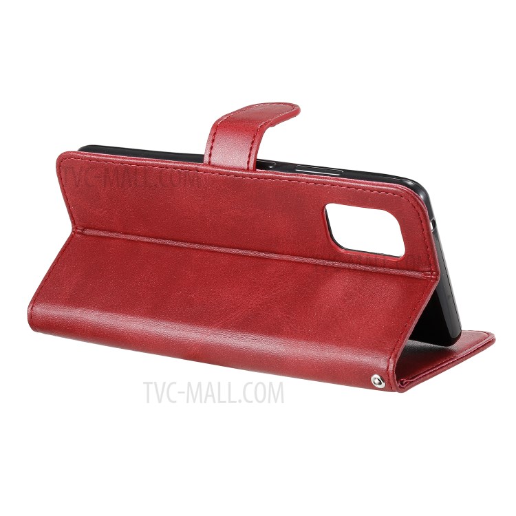 Zipper Pocket PU Leather Wallet Case Stand Phone Cover for Samsung Galaxy A71 5G SM-A716 - Red-7