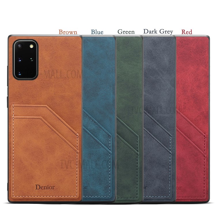 Double Card Slots PU Leather Coated TPU Case for Samsung Galaxy Note20 Ultra/Note20 Ultra 5G - Brown-8