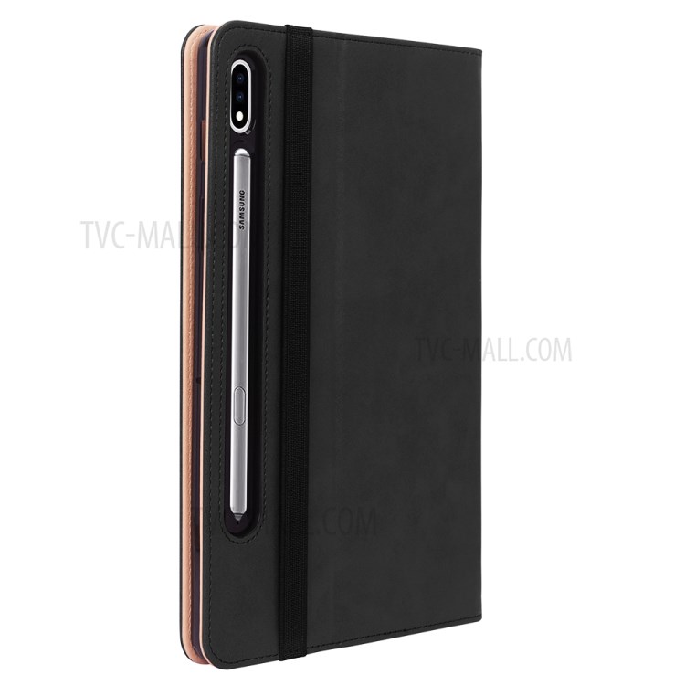 Anti-scratch Shockrpoof Business Style Leather Tablet with Card Slots Shell for Samsung Galaxy Tab S7+ T970 / S8+ - Black-4