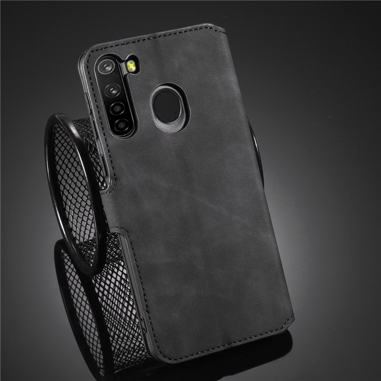 Dg. Ming Estilo Retro Cubierta De Cuero Billetera Stand Shell Para Samsung Galaxy A21 - Negro