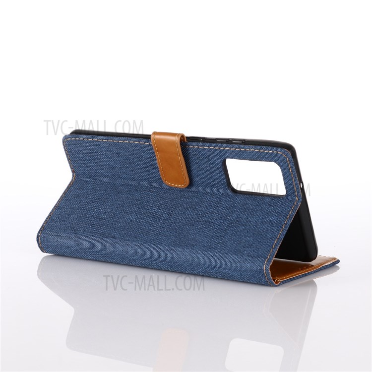 Oxford Cloth Wallet Leather Shell for Samsung Galaxy Note20/Note20 5G - Dark Blue-4