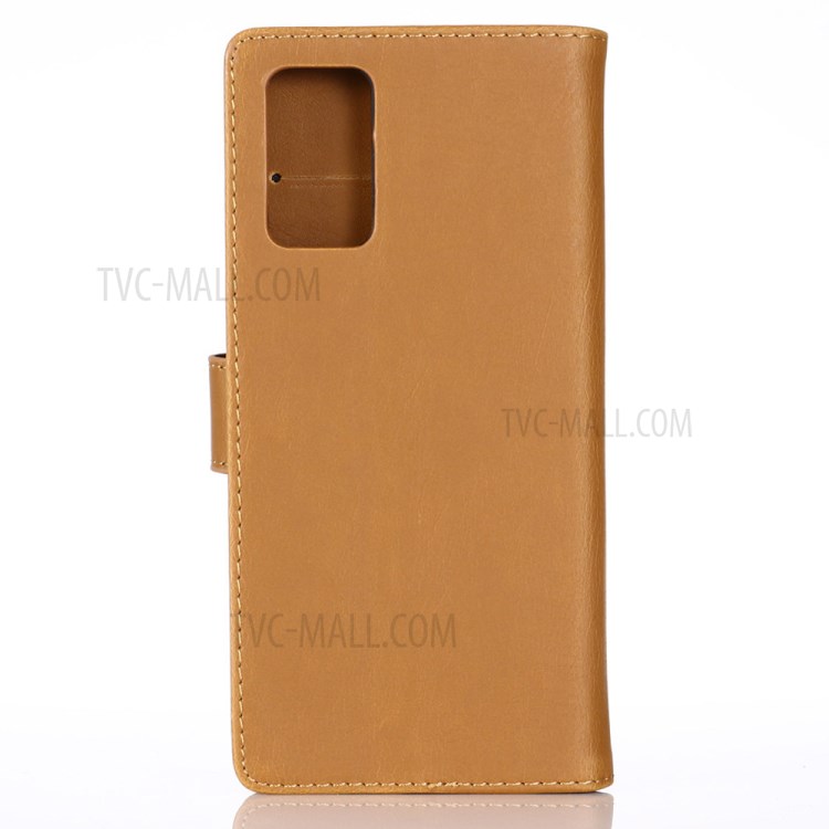 Crazy Horse Leather Wallet Case for Samsung Galaxy Note 20/Note 20 5G - Brown-2